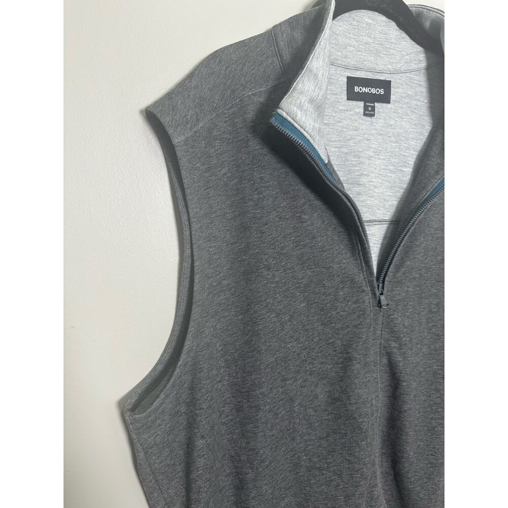 Bonobos Daily Grind Fleece Zip Vest Mens XL Gray Sleeveless Casual - Picture 2 of 6